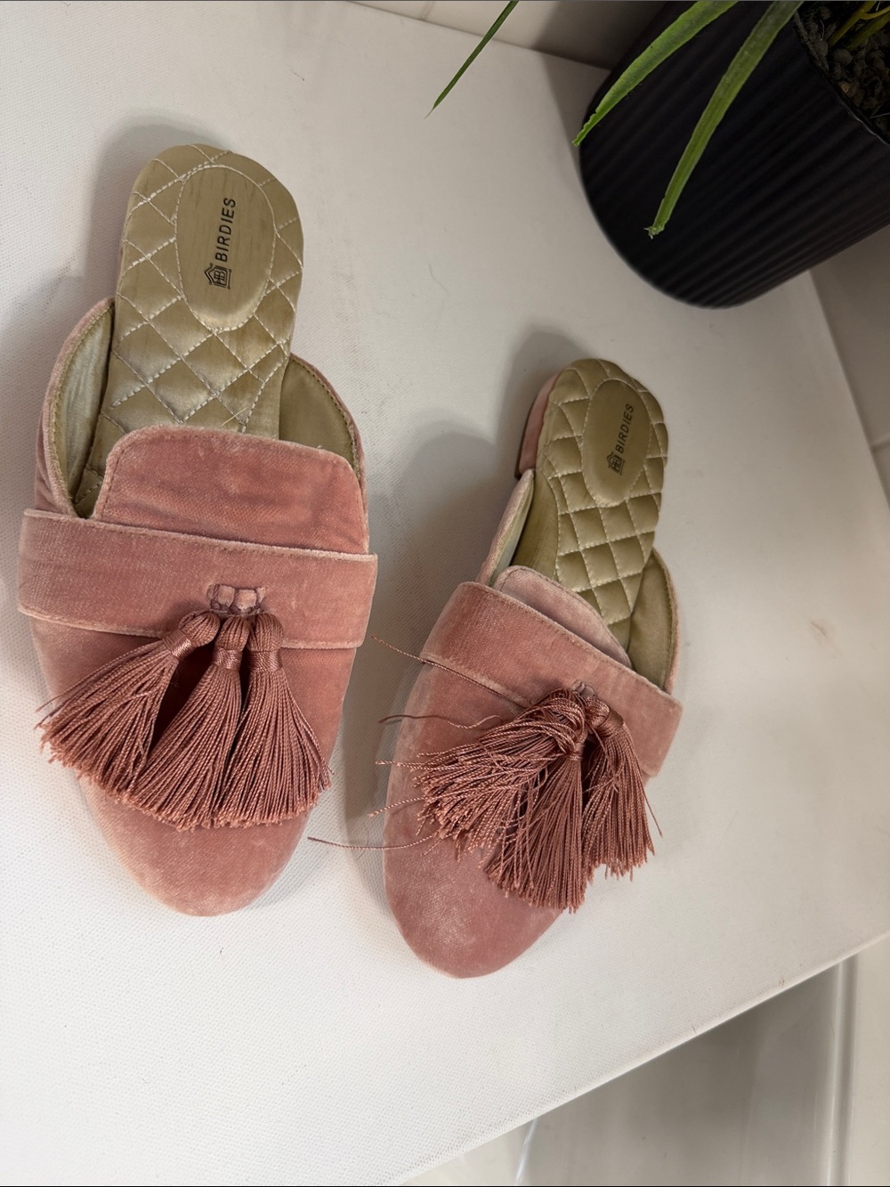 Birdies Mauve Pink Slides . 
Size 8